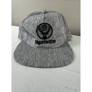 Jagermeister Gray White Black Flat Rim Cap Stag Cross OS Y2K Festival Streetwear